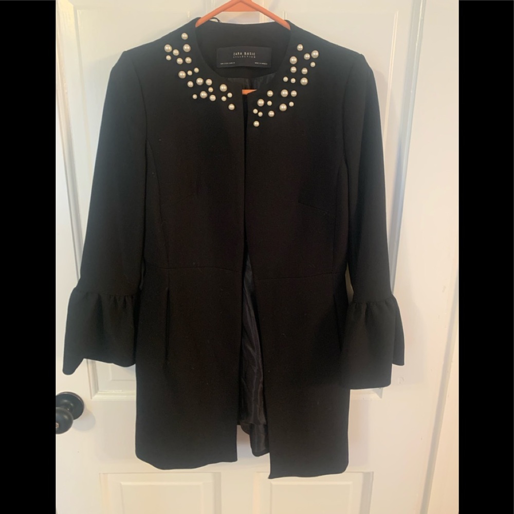 Zara blazer with pearl neckline